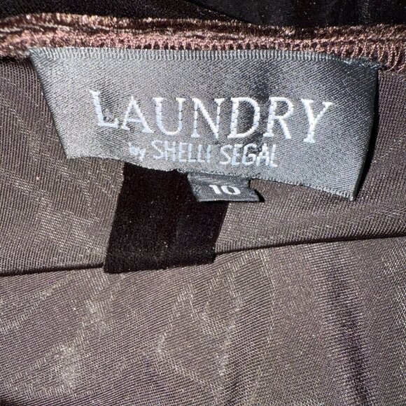 Laundry by Shelli Segal SZ 10 Goblincore Whimsygoth Velvet Rich Brown - Picture 10 of 11